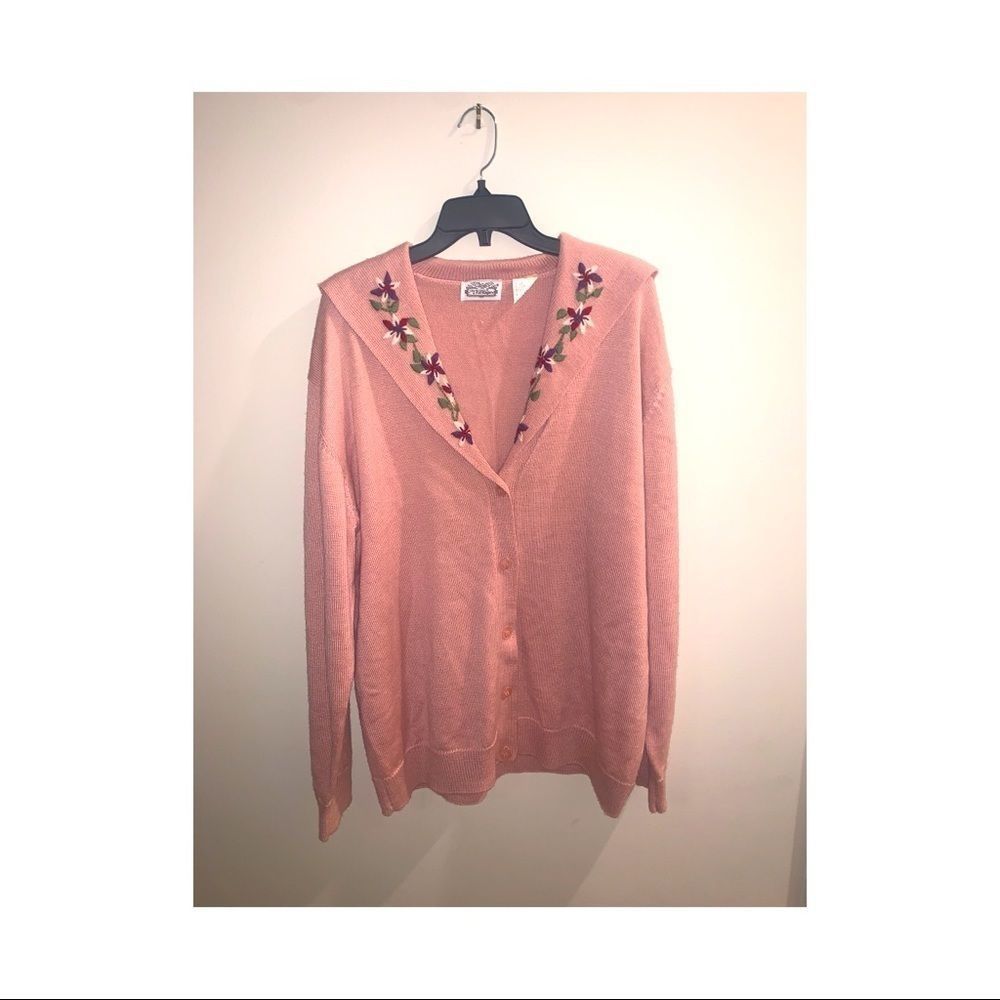 2/25 Villager vintage wool open embroidered cardi